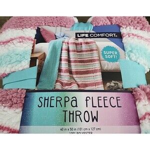 Life Comfort Sherpa Fleece Kids Blanket 40inX50in Super Soft